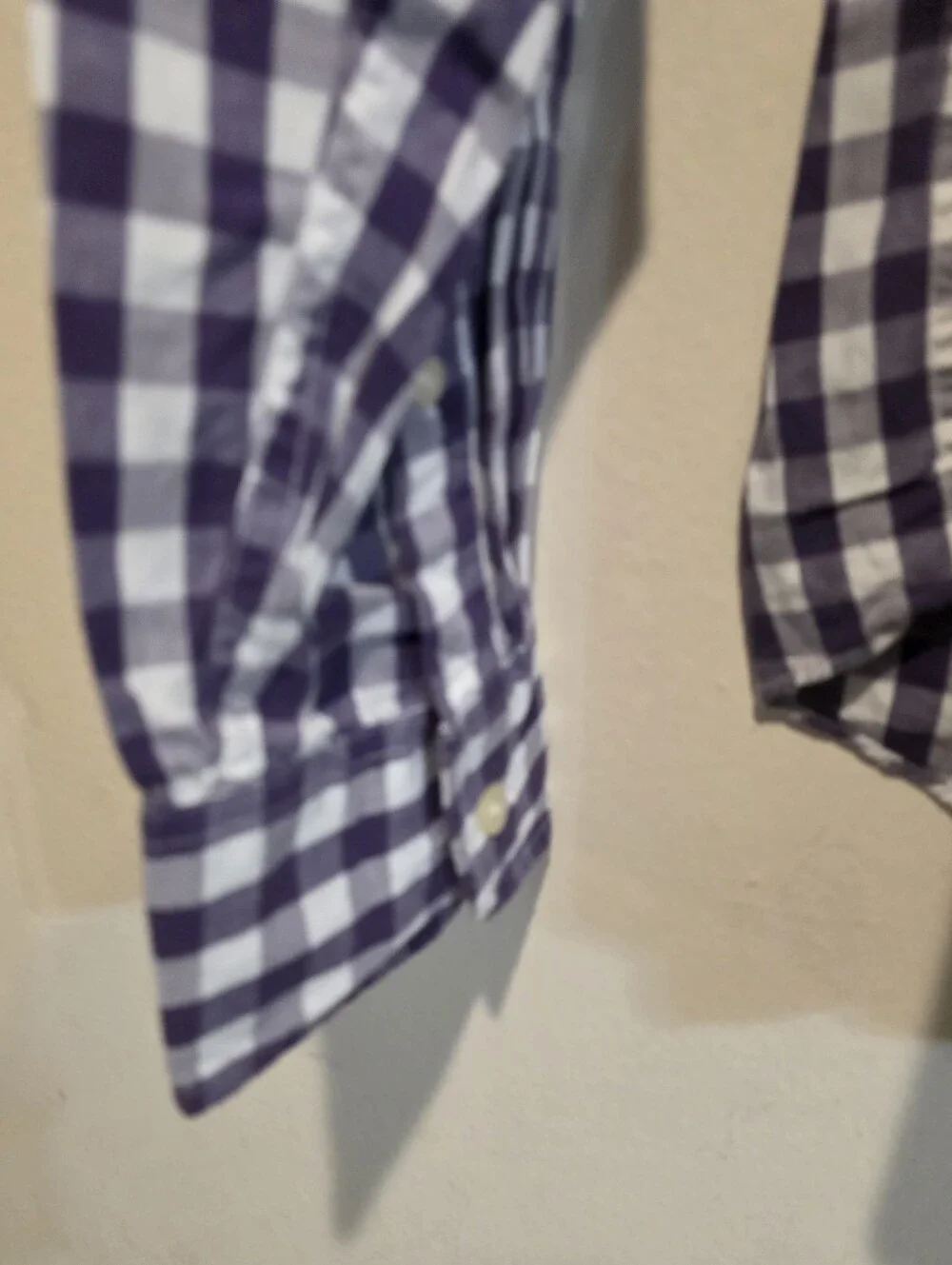 J. Crew Men’s Purple and White Gingham Button-Down Shirt
